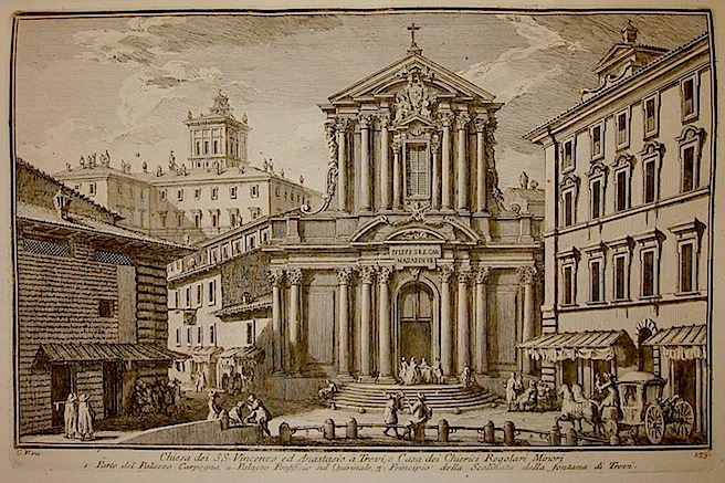 Vasi Giuseppe (1710-1782) Chiesa dei santi Vincenzo ed Anastasio a Trevi e Casa dei Chierici Regolari Minori 1786 Roma